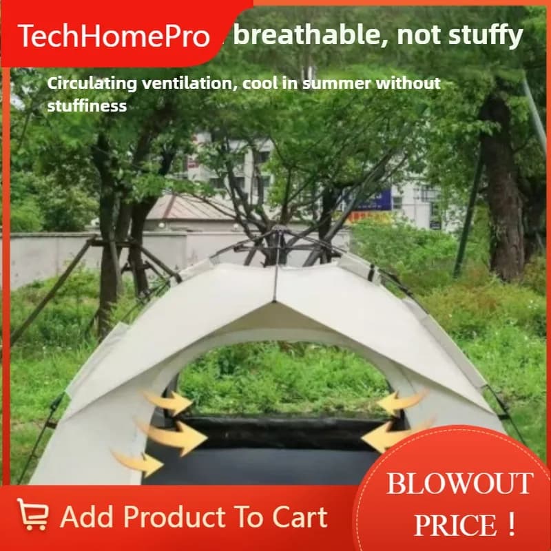 TechHPOuting Portable Sun-proof Tents Outdoor Thickened Rainproof Tents Mosquito-proof Beach Trip Picnic Foldable Tent Camp Equi