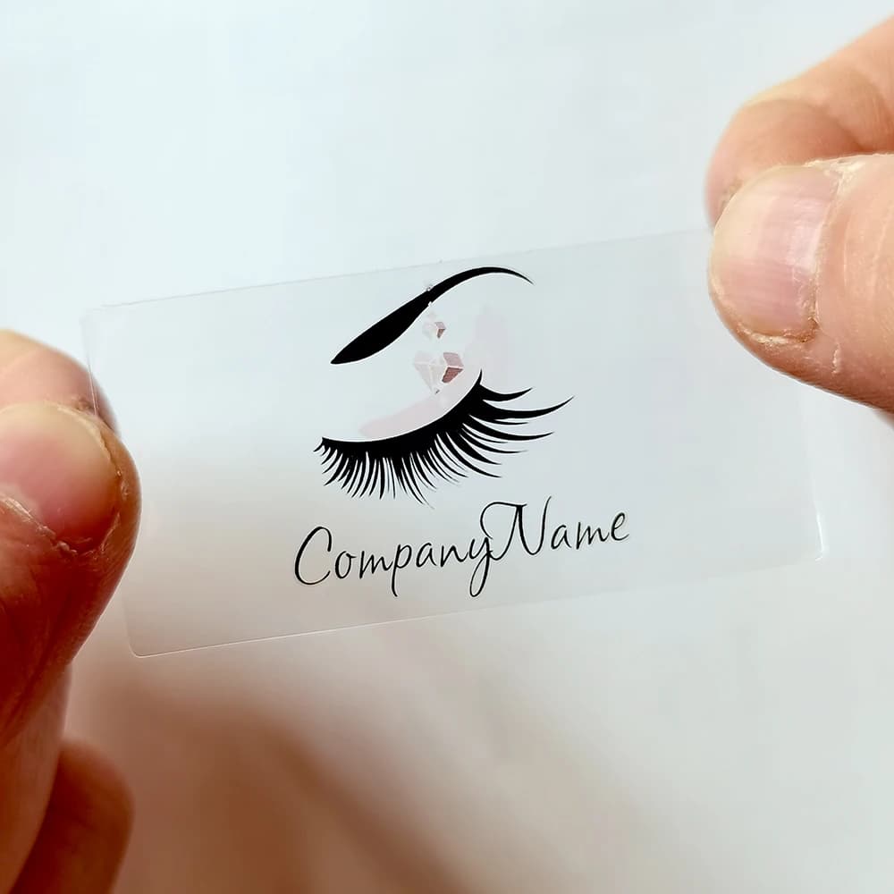 JM9-14 pz 40x80mm Eyelash Box Lipgloss Labels Mascara Faux Eyelashes Packing Custom Seal Thanks Business Card