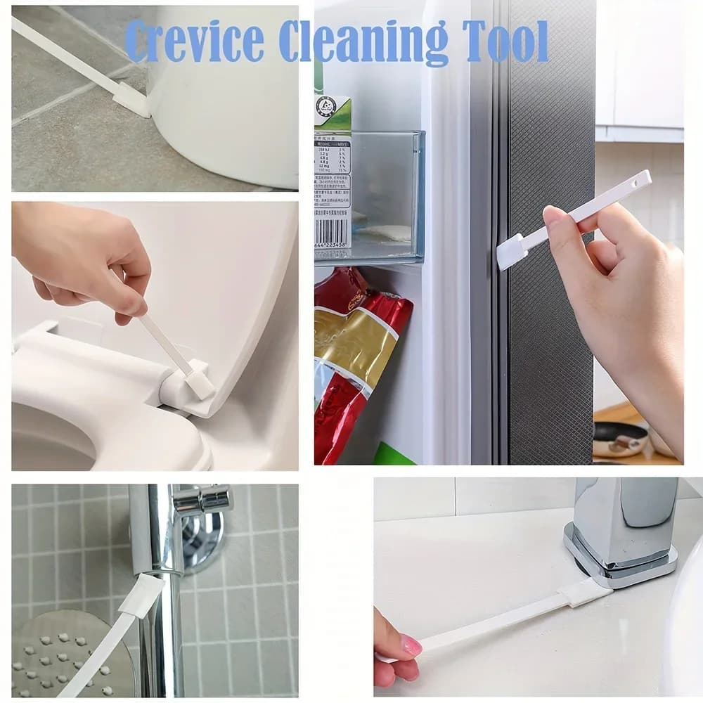 Disposable toilet brush set 1PC handle plus 50PCS cleaning replacement head, toilet gap brush long handle toilet cleaning brush