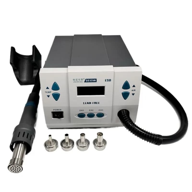 Pistola termica Unix 861DW, display LCD, archiviazione dormiente, conversione aria diretta ciclone