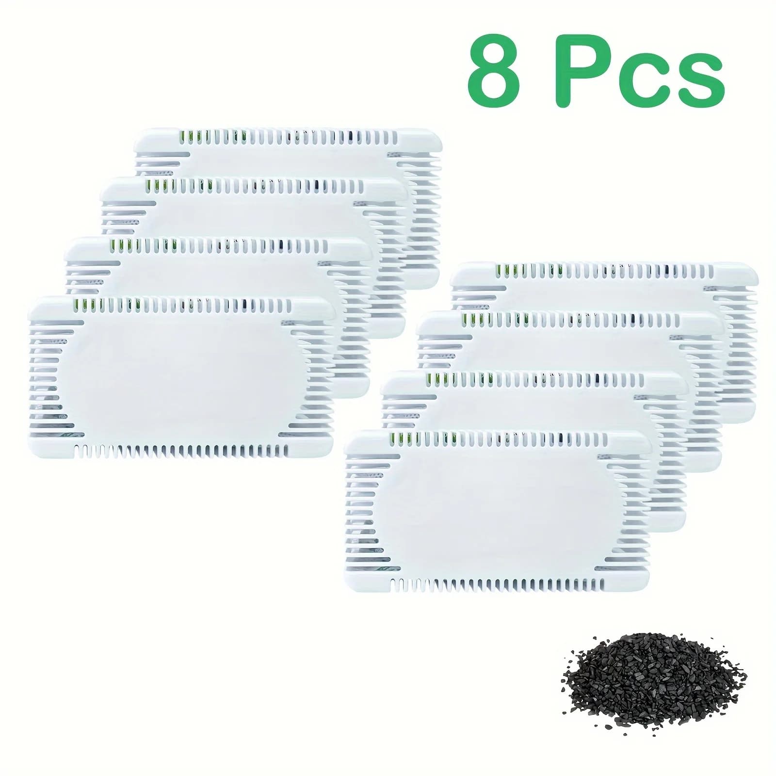 Confezione da 8 sacchetti purificatori d'aria inodore al carbone per frigorifero e congelatore - Deodorante duraturo, sicuro e senza sostanze chimiche - Ver