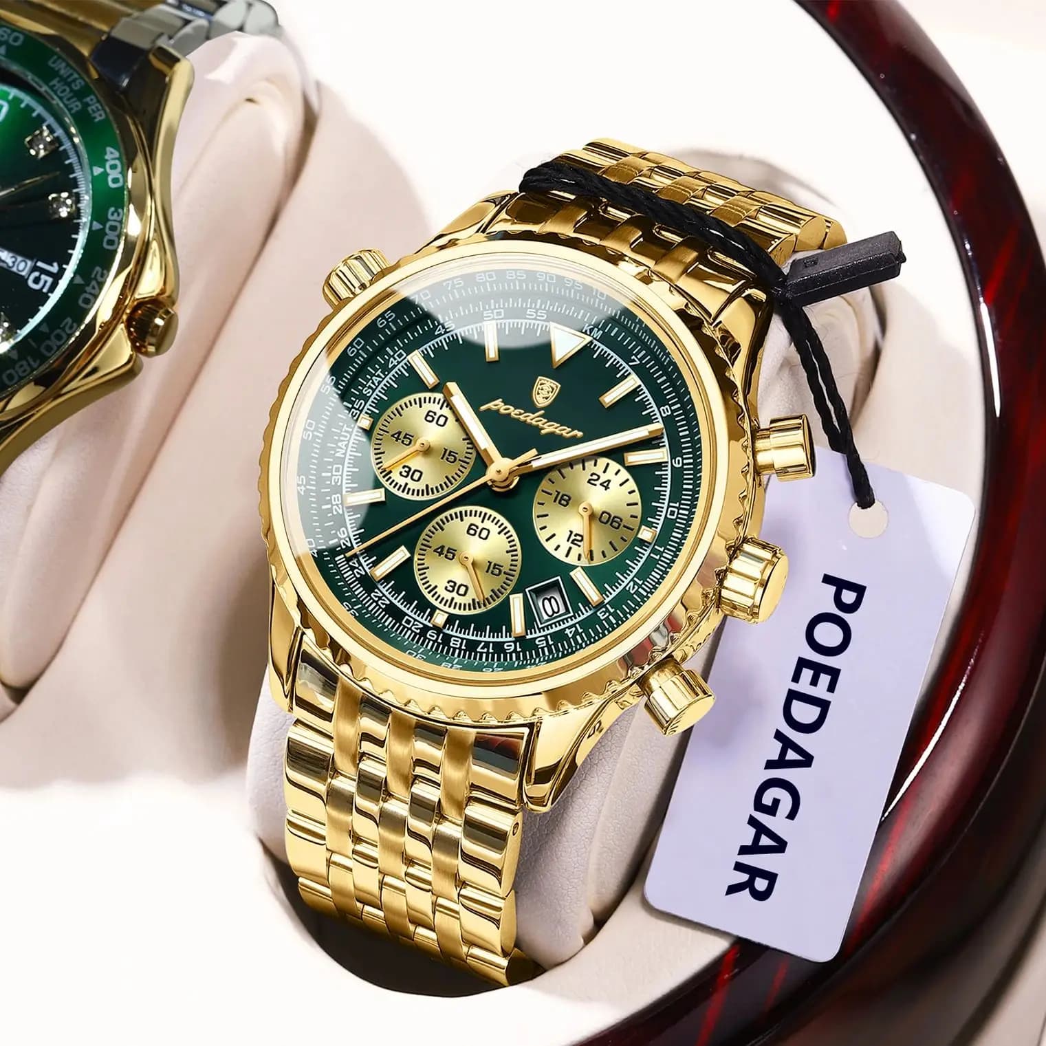 POEDAGAR Top Luxury Men's Watches Waterproof Luminous Chronograph Date Men's Watch Military Quartz Men's Watch Stainless Steel