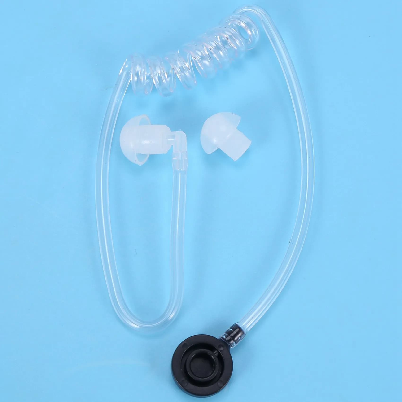 ABGI Throat Mic Miniphone Covert Acoustic Tube Earpiece Headset with PTT for Motorola Two Way Radio Walkie Talkie