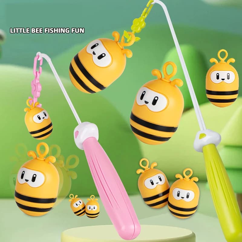 Creativo 2 in 1 Non ribaltabile ape canna da pesca giocattoli divertimento Cartoon Bee bambini bambini Desktop giocattoli educativi regalo di compleanno per bambini