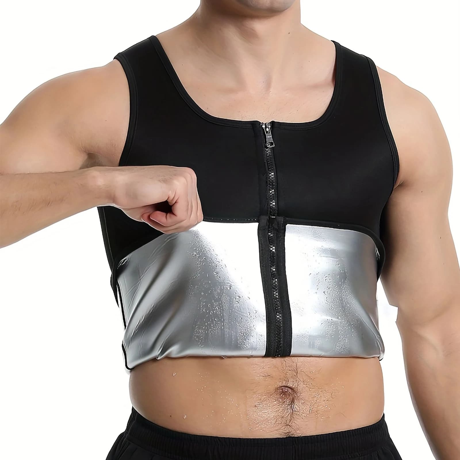 1 Pezzo Tuta Sauna Modellante per Uomo, Maglia a Compressione per Allenamento, Abbigliamento da Palestra per Esercizio Fisico