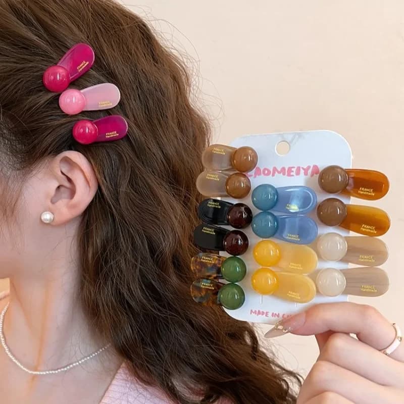 2 pieces hair clips fashion woman sweet fringe clip cute edge acetate to duck girl arrivals headgear handles for hair accessories gifts