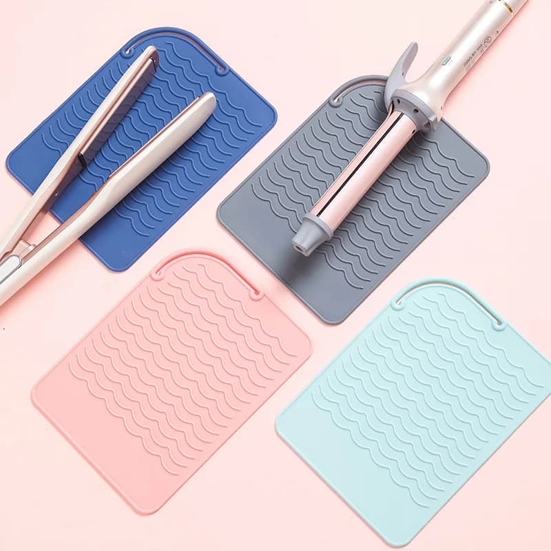 New Silicone Heat Resistant Mat Hair Straightener Curler Insulation Pad Non-Slip Anti Heat Mat Hair Styling Tool for Travel