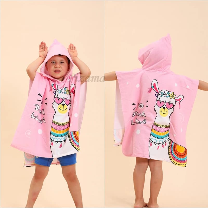 Set di asciugamani da bagno panno di mussola per Baby Animal Cartoon accappatoio con cappuccio asciugamani da spiaggia con cappuccio per bambini accappatoi per bambini per viaggi in piscina