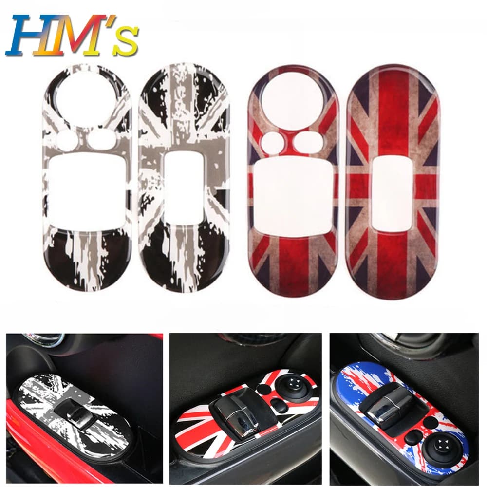 Adesivi per pannello di controllo alzacristalli per auto, accessori per MINI Cooper F56, decorazioni per protezione interni, 2 pezzi