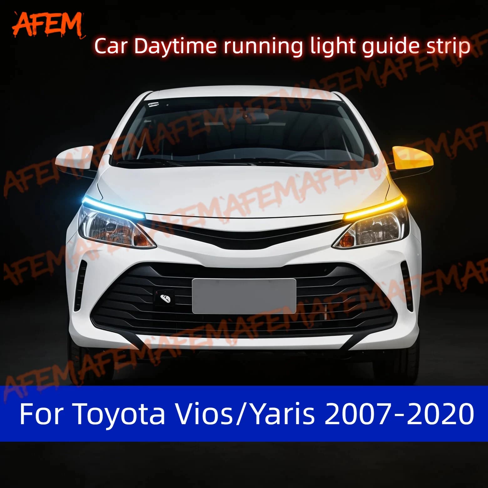 2Pcs 12V Led Guide Strip Headlight For Car Daytime Running Lights Turn Signal Bulb DRL For Toyota Vios/Yaris 2007-2020