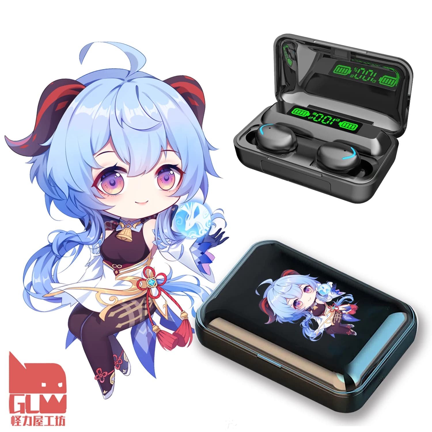 Game Genshin Impact Gan Yu Bluetooth GanYu Cosplay earphones for Android 5.0 HD Genshin accessories