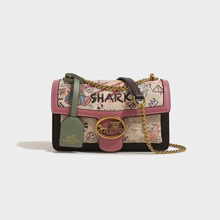 Nuova Borsa a Tracolla da Donna con Graffiti Orso Cartoon, Borsa a Tracolla Trendy e Alla Moda, Borsa Quotidiana Versatile