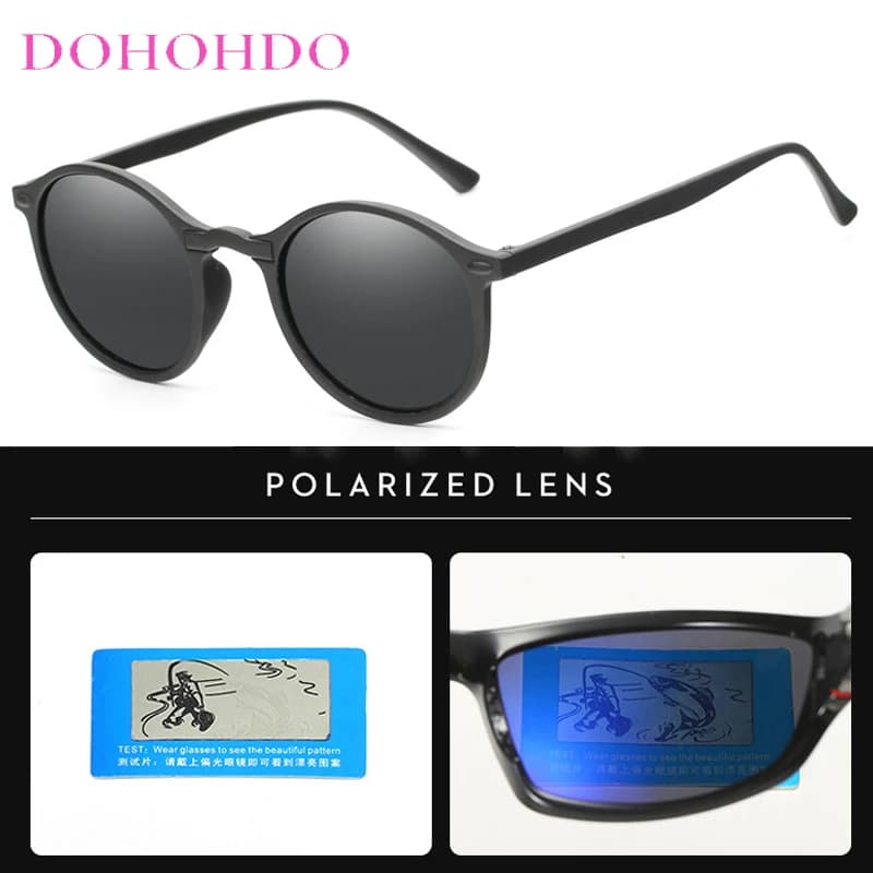 Nuovi Occhiali da Sole Polarizzati con Montatura Rotonda Piccola per Uomo e Donna, UV400, Design di Marca, Sportivi, per Guida Notturna, Antiabbagliamento