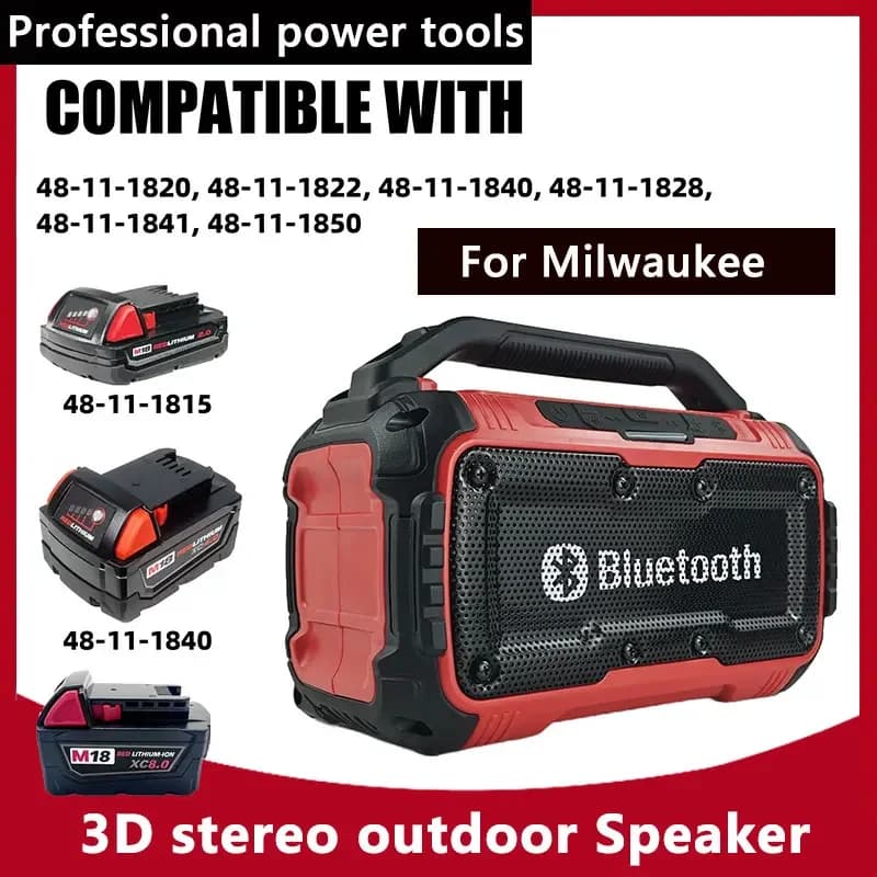 Altoparlante esterno stereo 3D Altoparlante Bluetooth Altoparlante subwoofer wireless Bluetooth Stereo Surround per batteria Milwaukee 18V