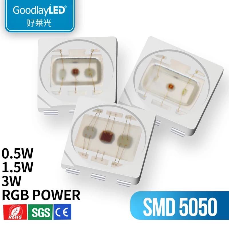 1000 pz 5054 SMD LED 0.5 W 1.5 W 3 W Saldatura RGB Colore LED SMD 5050 Chip di Alimentazione Per Diodo Luce Della Stringa