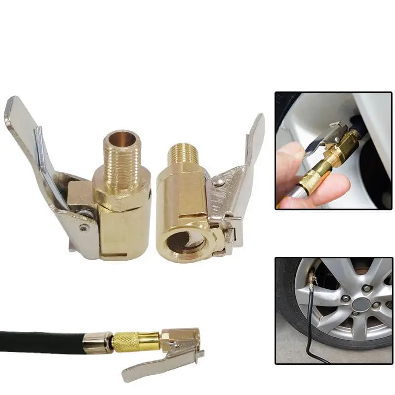 1/2/4 pz. Pompa Gonfiabile Portatile per Pneumatici Auto, Connettore Valvola Gonfiatore, Adattatore a Clip in Ottone da 8mm per Ruote Auto