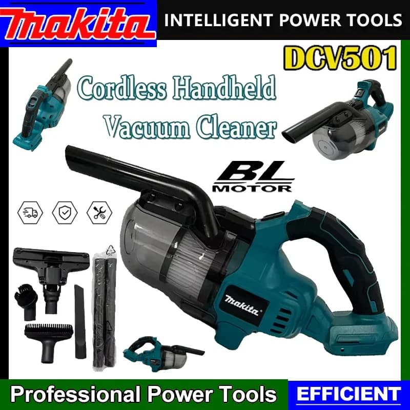 Makita Aspirapolvere senza fili Collettore di polveri portatile Pavimento Tappeto Auto Pulizia dei peli di animali Strumento elettrico Batteria 18V