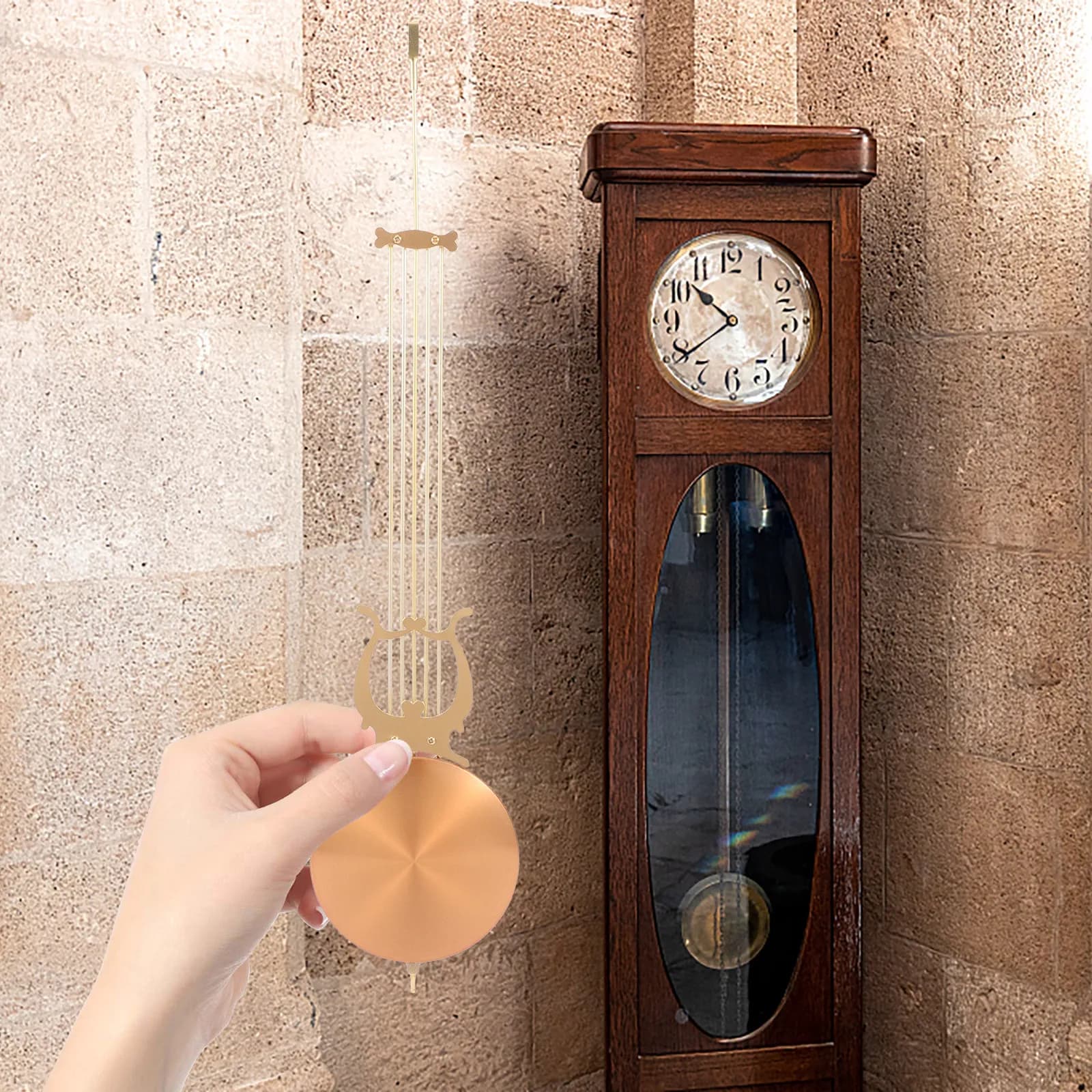 Pendolo in Metallo per Orologio da Parete, Ricambio Fai-da-Te, Componente Decorativo Moderno ad Alta Precisione con Movimento Silenzioso