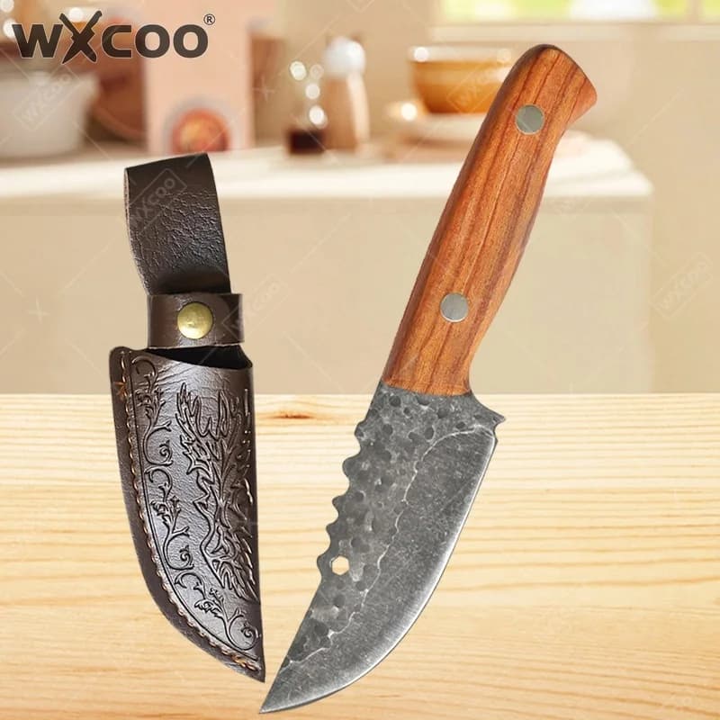 WXCOO Bone Knives, Meat Knife, Kitchen Knife Forged in Hand, Knife for Slicing, Chef Knives for Cooking, Stainless Steel Fruit Knife