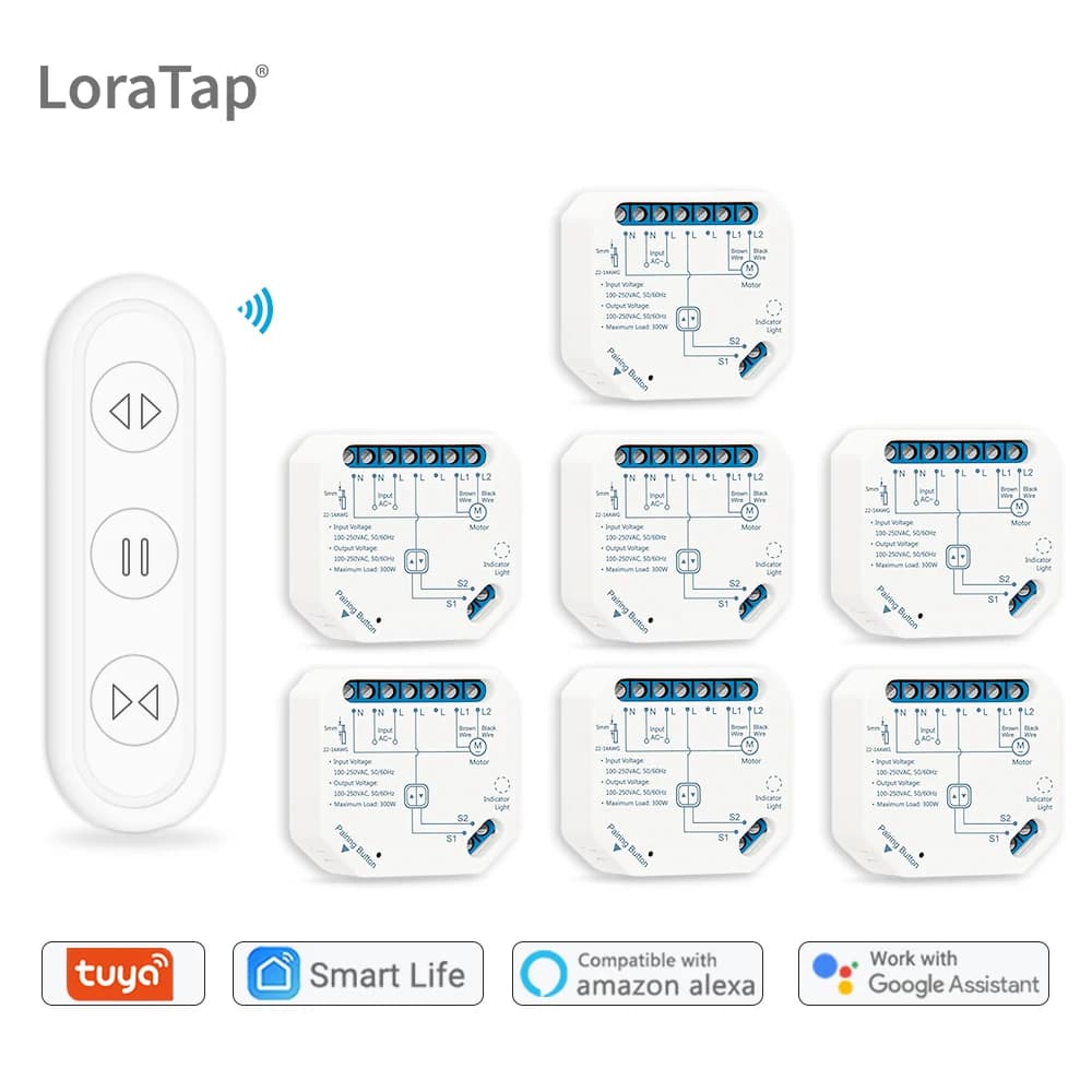 Tuya Smart Life modulo interruttore per tende telecomando tapparelle avvolgibile RF + WIFI App Timer Google Home Aelxa Echo Smart Home