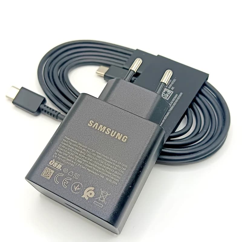 Samusng 60W EU Charger 1.8M Cable Type C Super Fast Charging For Galaxy S26FE S25 Ultra S24+ S23 S22 M56 M47 A56 A57 A37 F70 Pro
