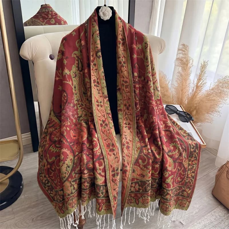 2026 Luxury Brand Cashmere Women Scarf Printed Winter Warm Shawl and Wraps Pashmina Bandana Long Jacquard Paisley Female Foulard