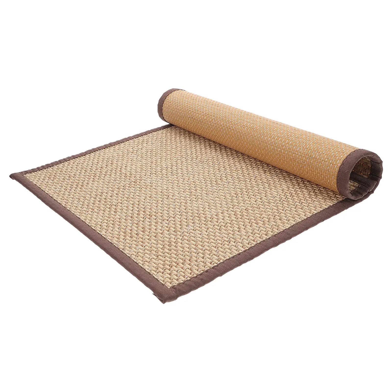 60x40cm Bamboo Cooling Mat Woven Tatami Floor Cushion for Sitting Meditation Yoga Floor Pad Bedroom Living Room Balcony Outdoor