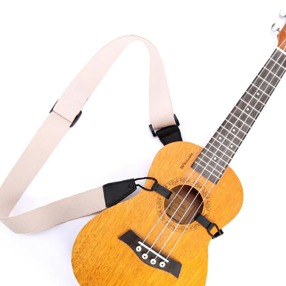 Cinghia per ukulele senza fori, tracolla ispessita, lavorazione squisita, leggera e portatile, per strumenti musicali a corda.