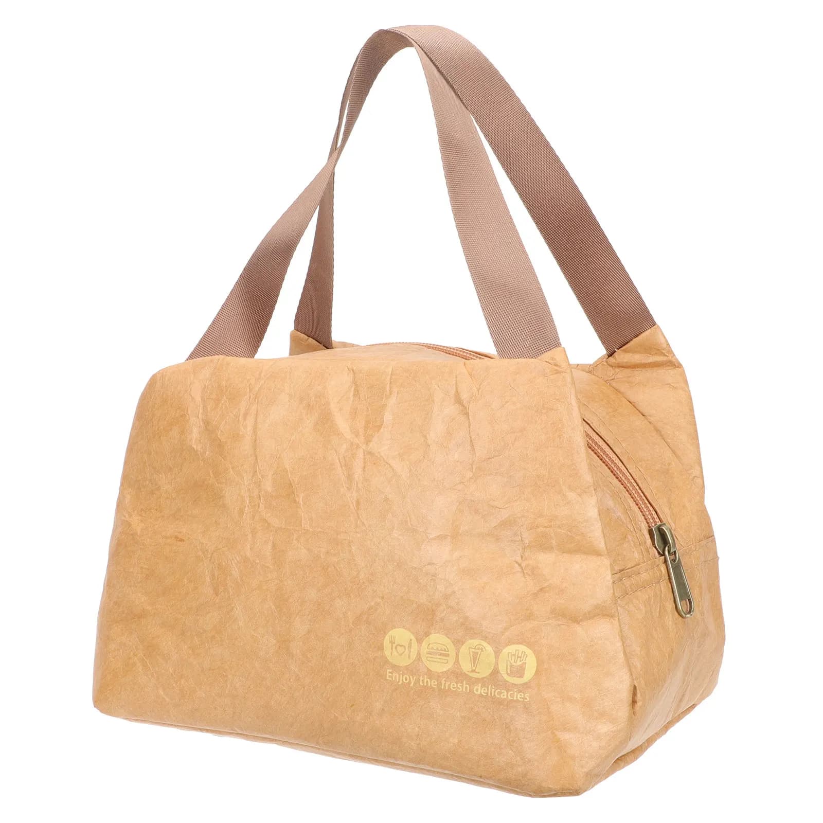 Borsa per il pranzo riutilizzabile in carta marrone, isolata, impermeabile, resistente all'usura, contenitore portatile per la preparazione dei pasti, per campeggio, picnic, lavoro