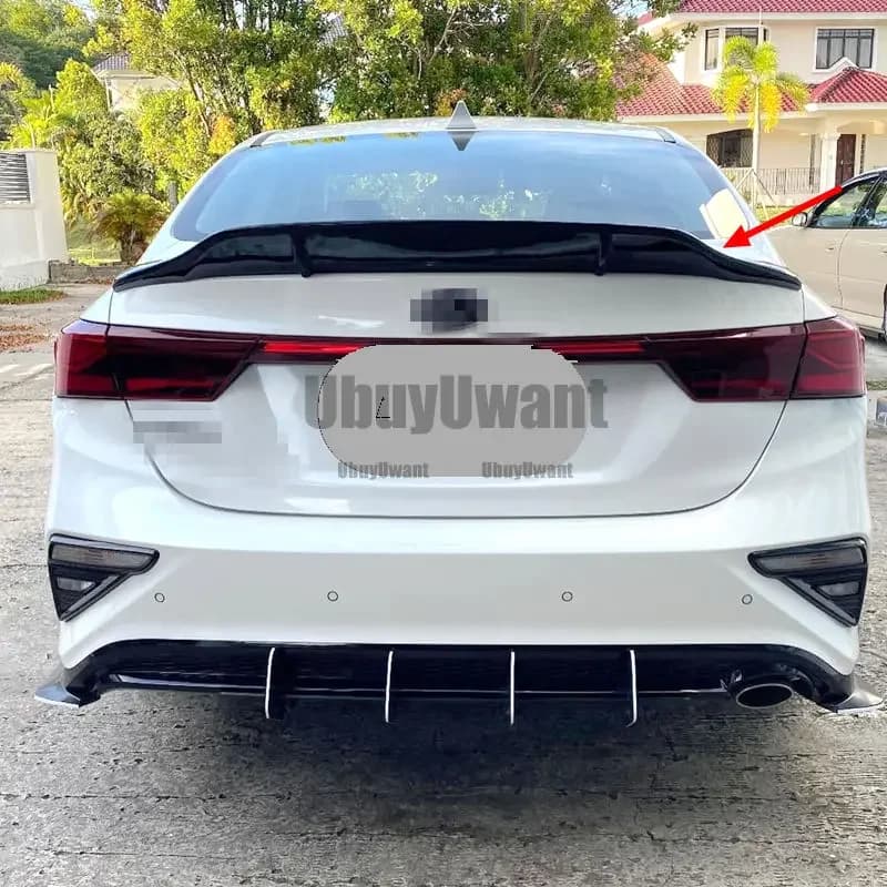 For 2019 20 21 Kia K3 Cerato Forte Sport GT Rear Trunk Lid Boot Ducktail Spoiler Wings Black Carbon Fibe Car Tuning Accessories