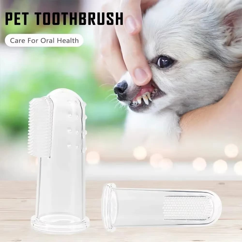 5/10 Pezzi Spazzolino in Silicone Ultra-Morbido per Gatti, Trasparente, Rimuove l'Alito Cattivo, Spazzolino per Cani, Pulizia Denti, Rimozione Tartaro