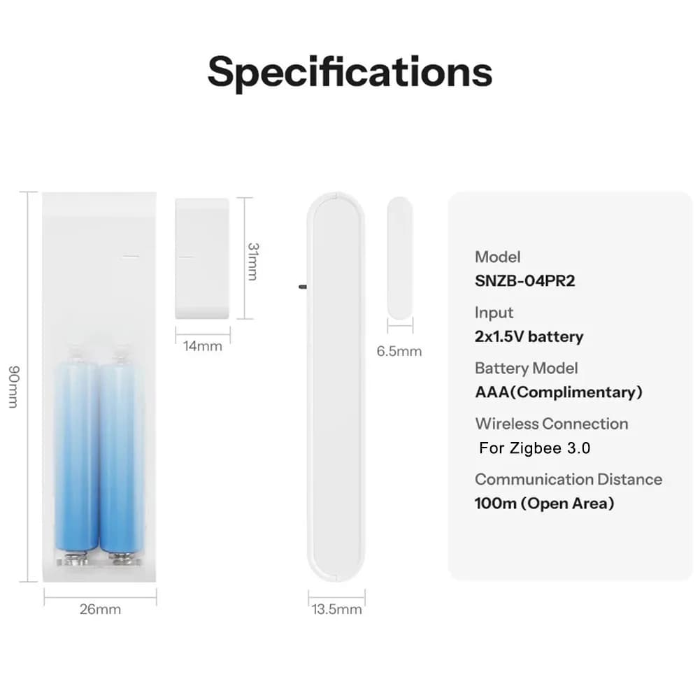 Home Security 90*26mm Door Window Sensor Door Window Security Sensor Sensor Contact Sensor 30mm Detection Range