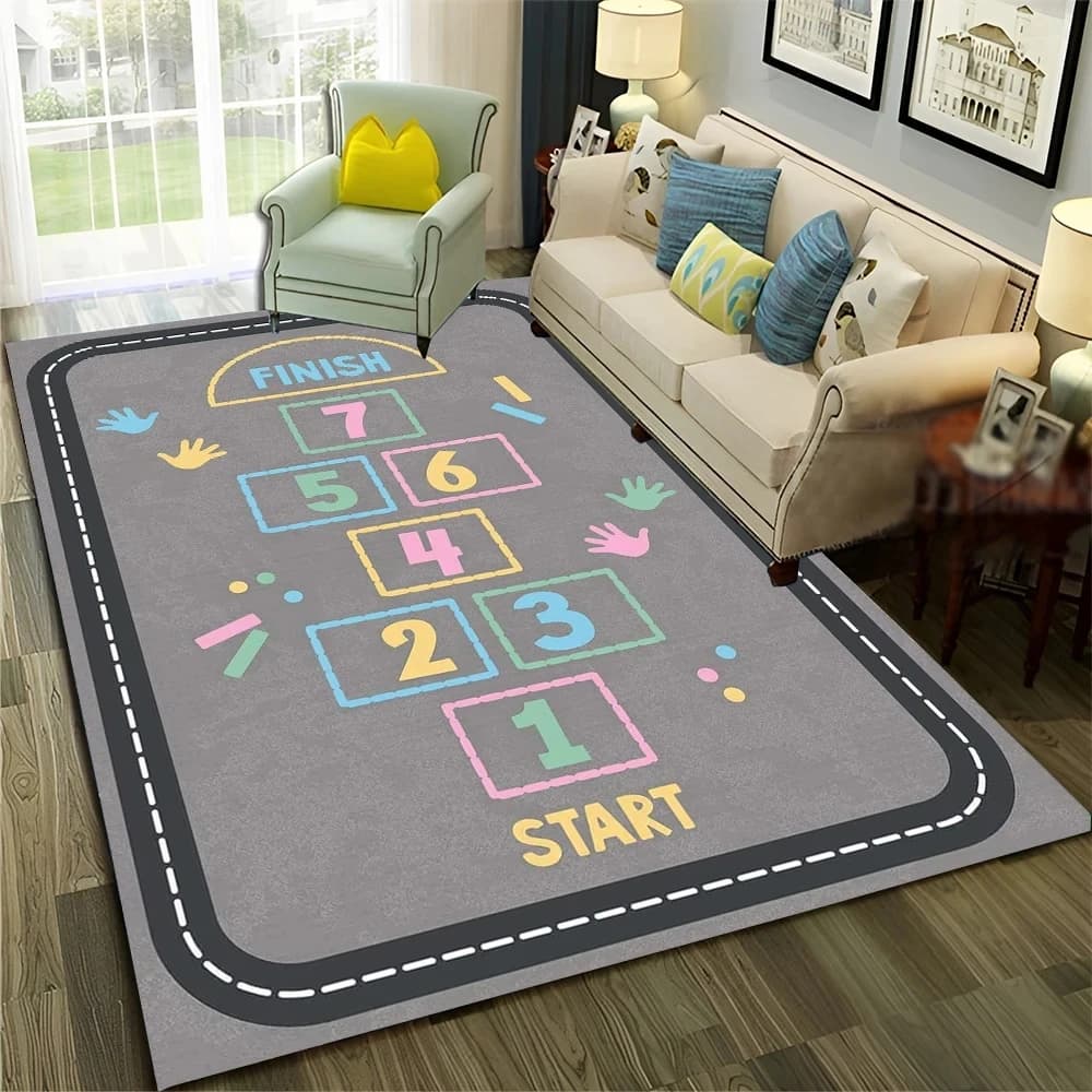Carpet for children's digital games with pupil 3D Cartoon Carpet for girls for home, living room, sofa, tirbino, children's non-slip mat