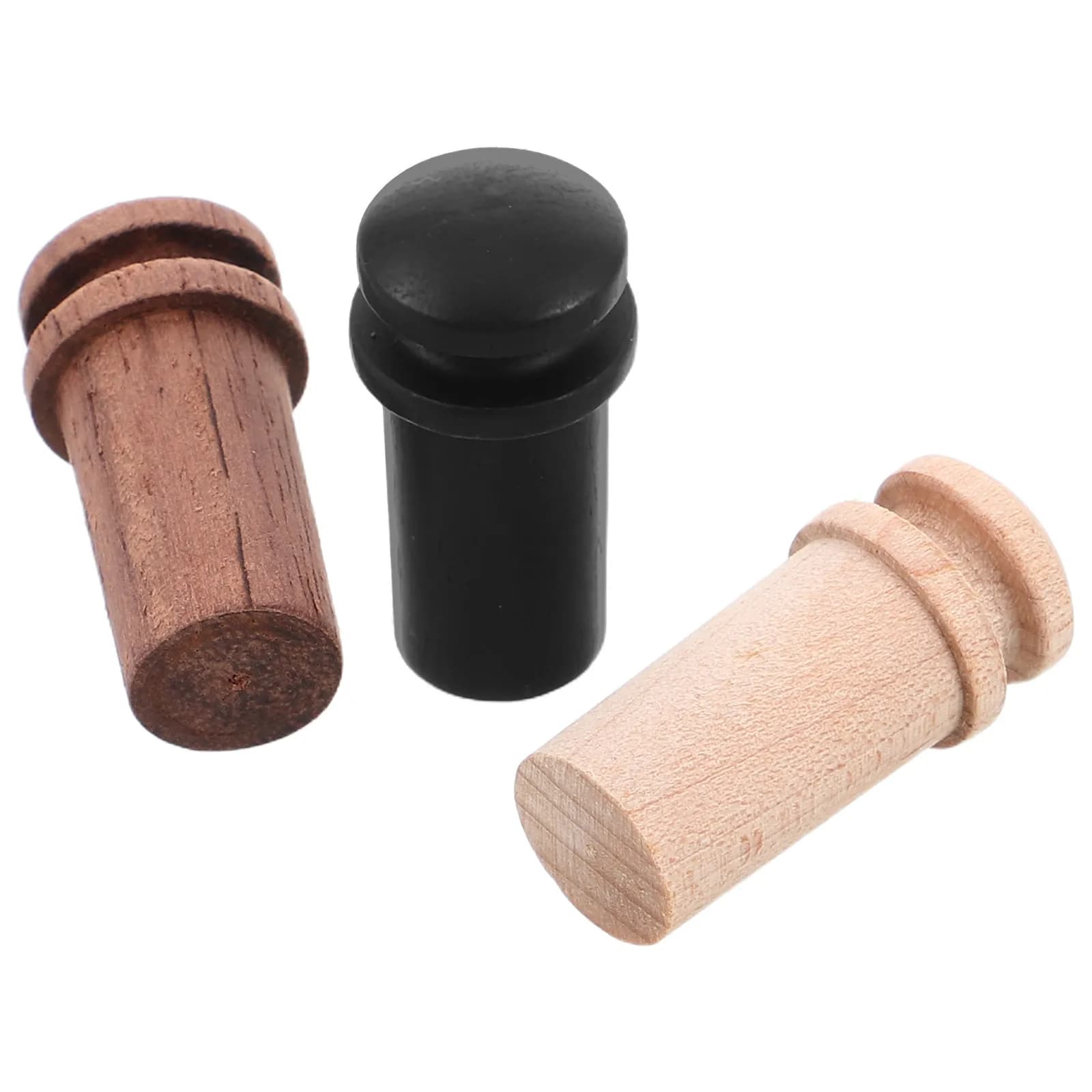3Pcs Solid Wood Guitar End Pins Rosewood Maple Ebony Strap Button Locks 12Mm Fits Most Acoustic Electric Bass Ukulele Resonant