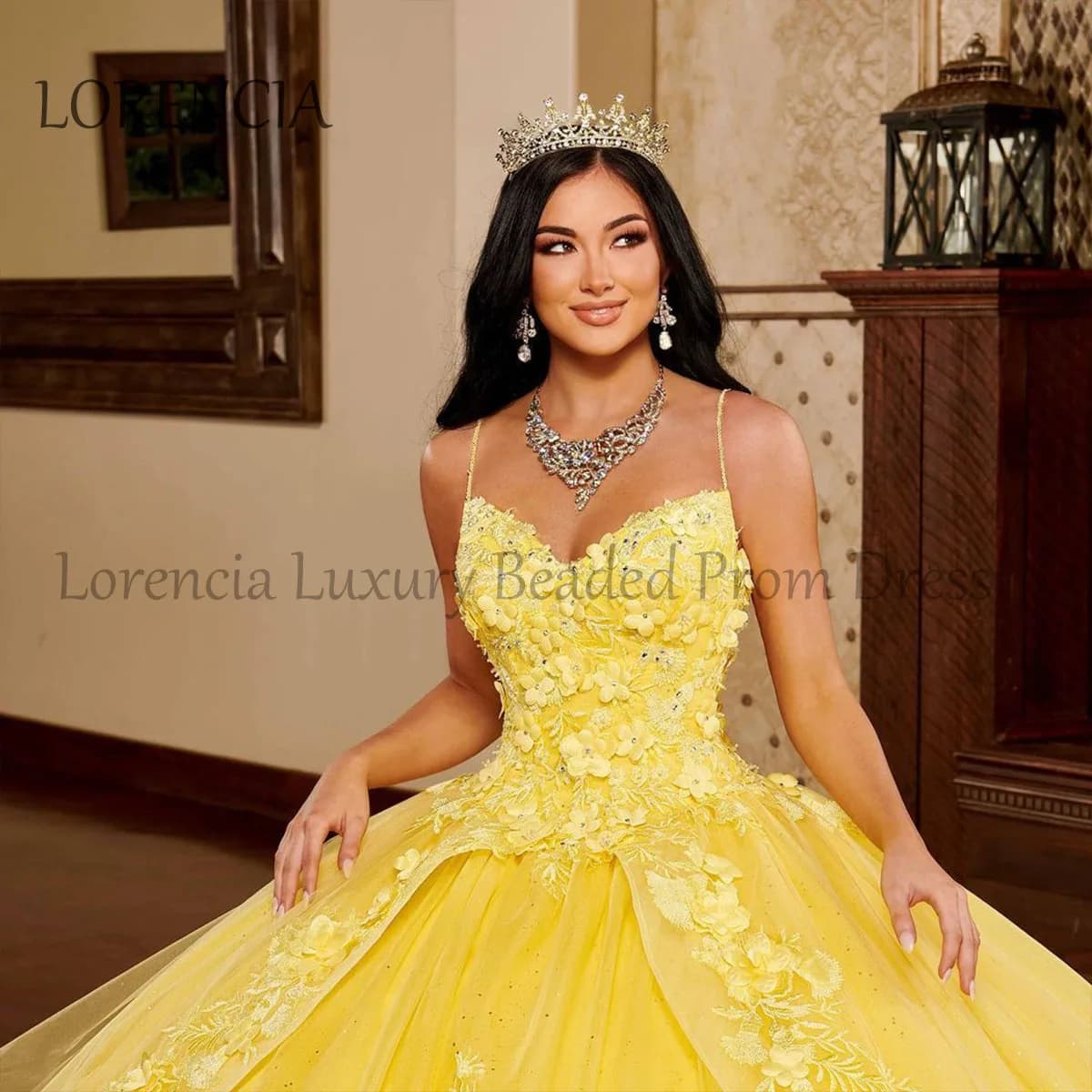 Abito messicano giallo con spalle scoperte Abito Quinceanera senza spalline Sweet 16 Abito formale senza maniche personalizzato Abiti XV Anos