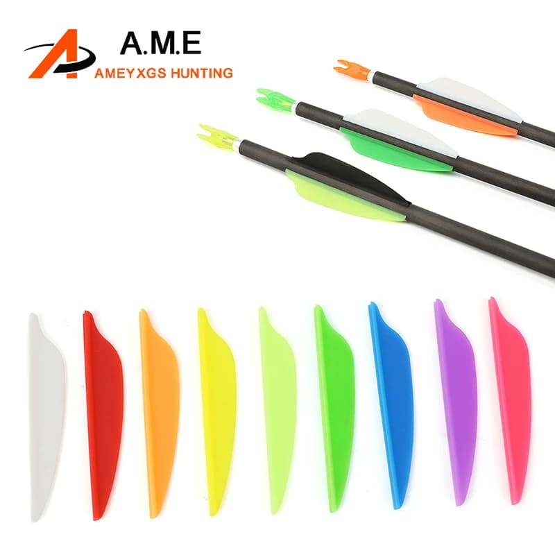 72 pz Flecce di Gomma Fletches Paletta da 1.75 pollici 10 Colori Freccia Fletching Freccia Piuma per Arco Caccia Tiro con l'arco Tiro