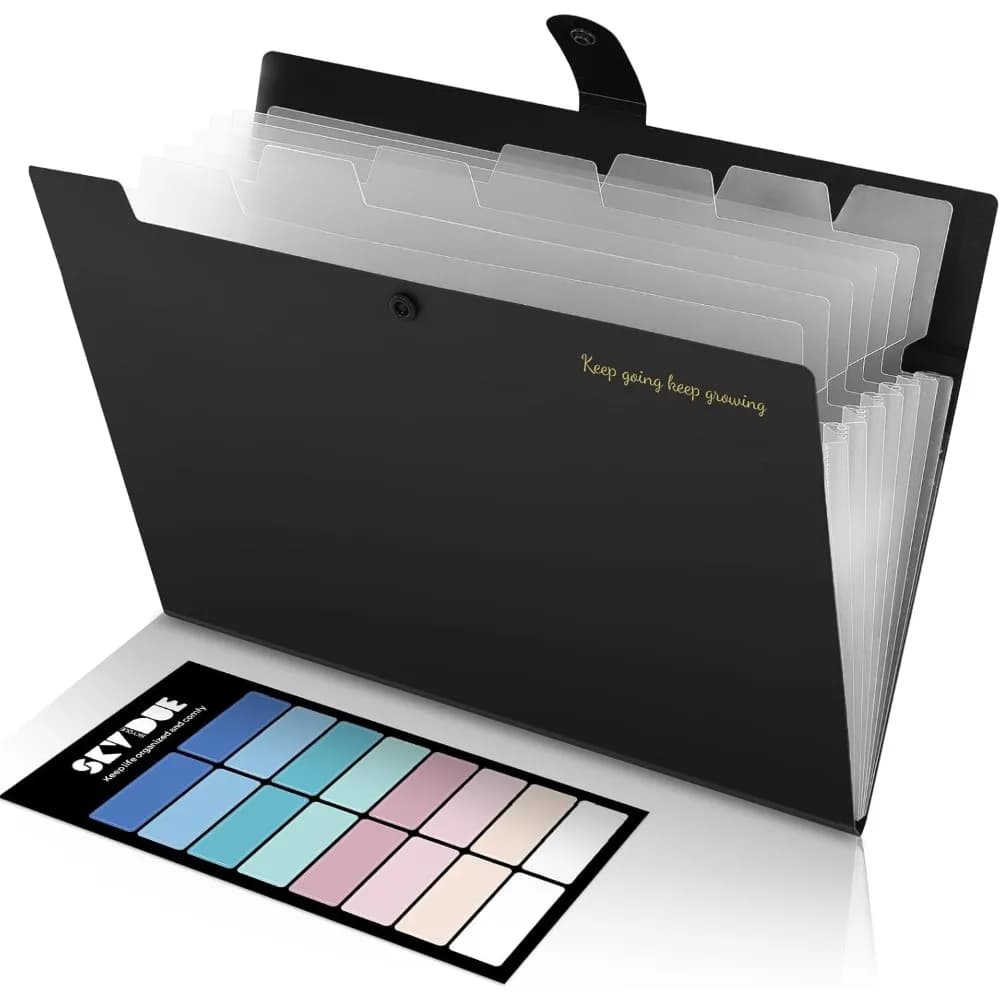 Cartella Portadocumenti Espandibile con 8 Tasche, Organizzatore a Fisarmonica Portatile per Documenti Formato Lettera e A4, Ricevute, Scuola, Spedizione dagli USA