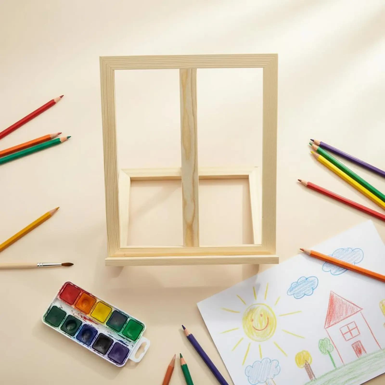 Desktop Easel Foldable Desktop Art Stand Portable Artist Easel Versatile Portable Canvas Holder Natural Wood for Artists