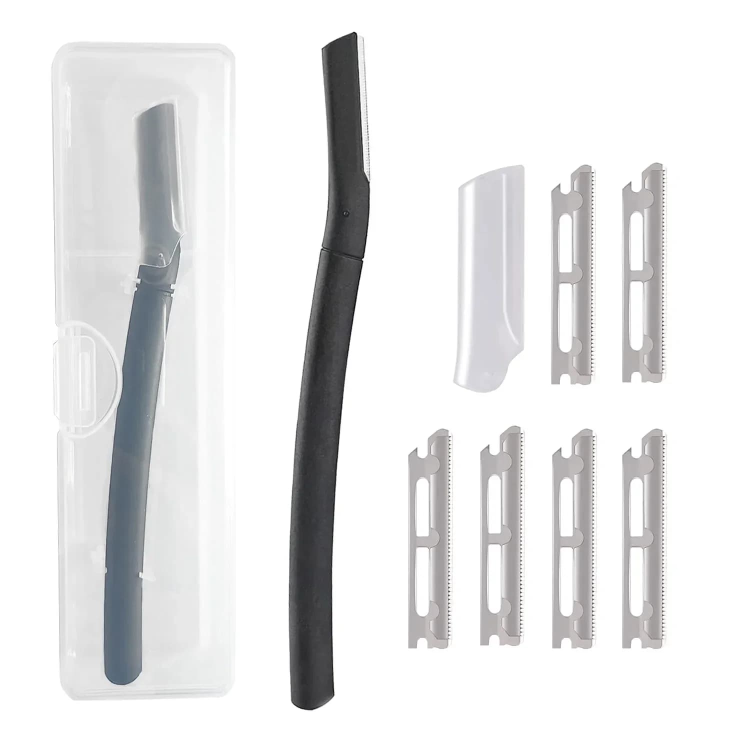 Set rasoio per barba Rasoio con 6 set di lame Kit rasoio per sopracciglia Trimmer per sopracciglia Dermaplaning Strumento Shaper Rasoio per barba Baffi