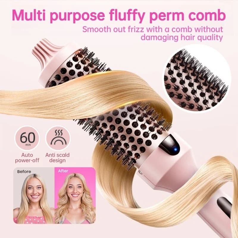 38 mm soft curling iron for domestic use, electric heated iron comb without crows, multifunctional portable travel iron curler