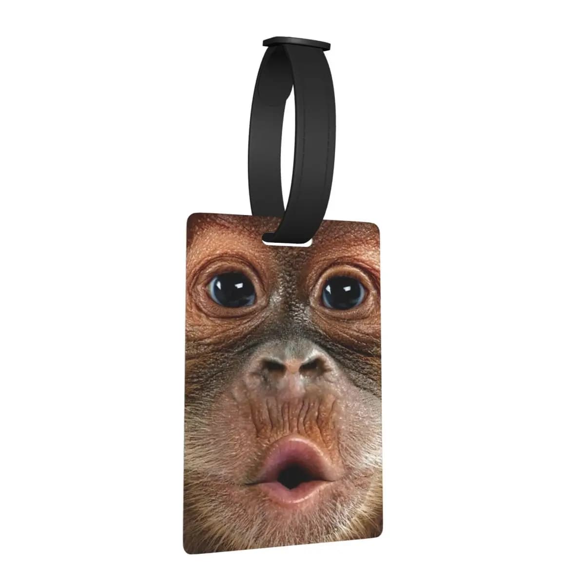 Etichette per Bagagli con Grande Volto di Orangutan, Accessori per Valigie, Targhette per Bagaglio da Viaggio, Porta Etichette con Nome e Indirizzo