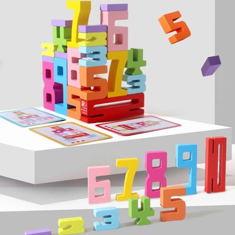 Set di blocchi di costruzione del numero di Puzzle digitale 3D per il regalo di apprendimento dello sviluppo del cervello del giocattolo impilabile Montessori per bambini