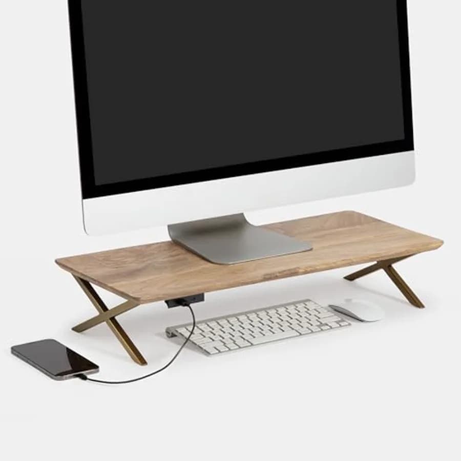 Supporto Monitor Anji Mountain - Organizzatore da Scrivania, Rialzo Ergonomico per Laptop, Supporto Salvaspazio per Monitor da Scrivania, Durevole