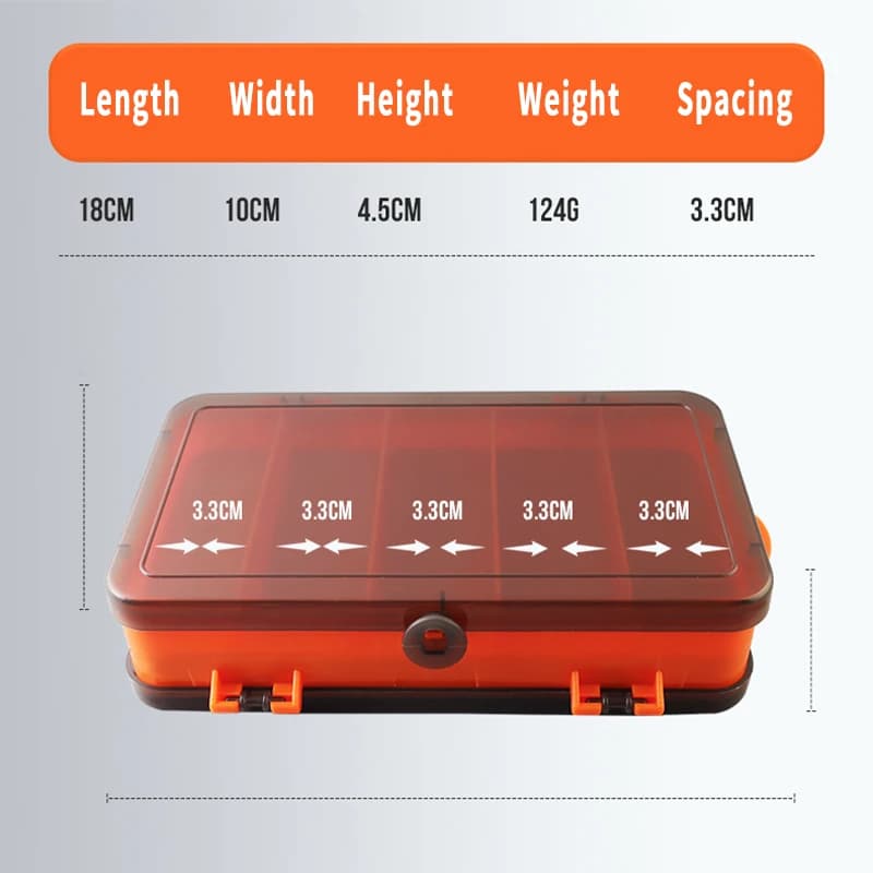 Double Sided Dual Layer Fishing Tackle Box Portable Lure Bait Storage Case for Jig Hooks Artificial Baits Fishing Gear Organizer