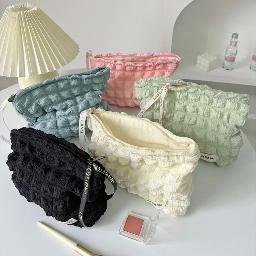 Ins Cute Candy Bubble Borsa per il trucco da donna Borsa per cosmetici portatile Borsa per cosmetici da donna Borse con cerniera per organizer da viaggio Cloud