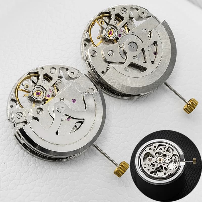Movimento Meccanico Automatico a 3 Lancette, Ricambio con 20/23 Rubini, Regolazione a Pendolo, Movimento da 27mm, Accessori e Parti di Ricambio per Orologi