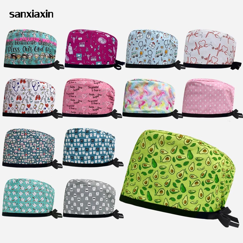 Wholesale Prices Pharmacy Scrubs Hat Anesthetist Clinical Surgical Hats Unisex Pet Hospital Nursing Cap Dentist Nurse Head Cap