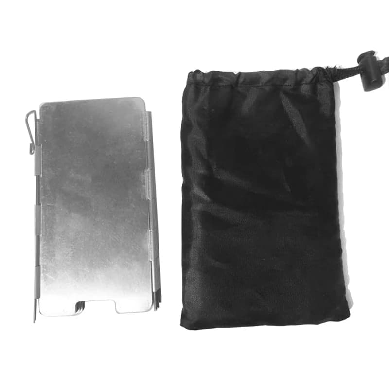 Set fornello da campeggio esterno accessori per pentole parabrezza con perno 9 pezzi di mini parabrezza con sacchetto di stoffa