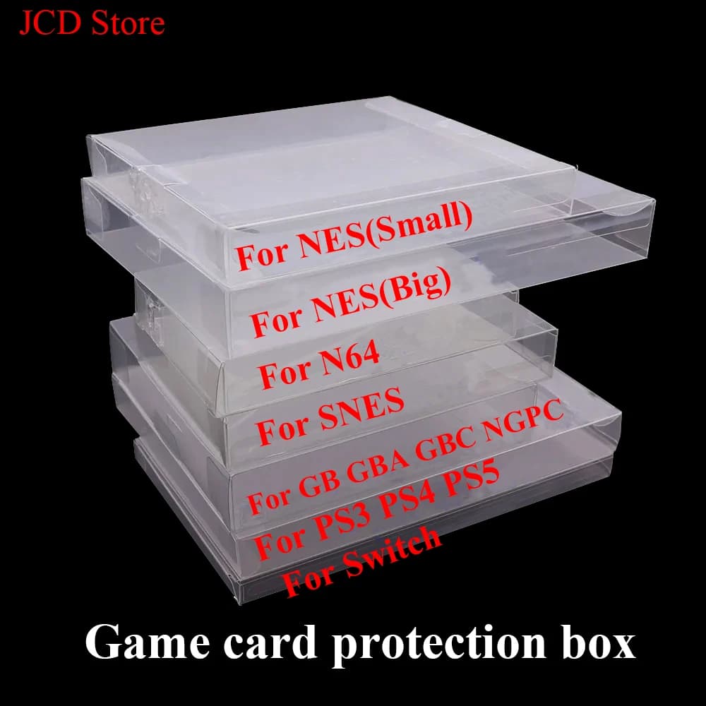 1 pezzo Custodia protettiva trasparente per scatola di gioco CIB Giochi in plastica trasparente PET per N64 GB GBA GBC SNES NES Switch per PS5 PS4 PS3 PS2