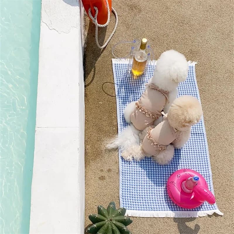 Pet Bow Lace Canotta Gilet Pet Bikini Tuta Costume da bagno Teddy Beach Costume da bagno Pigiama per cani Vestiti per cuccioli Tuta